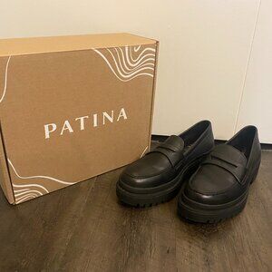 [NEVER WORN!] Patina Portland Leather Zoe Chunky Loafers, womens size 9, black